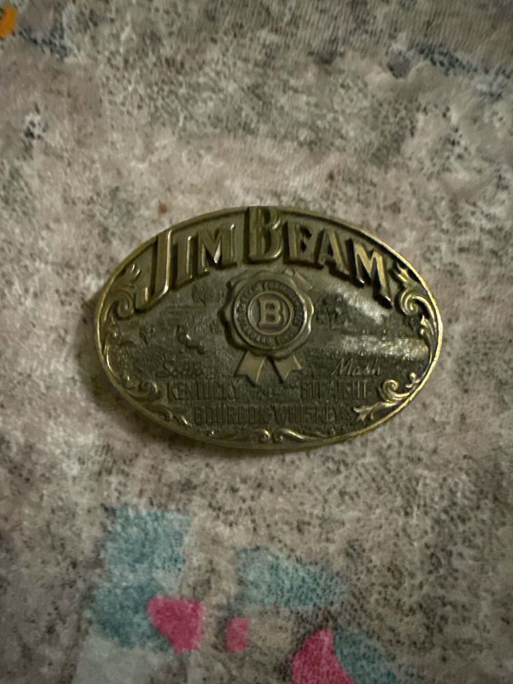Vintage Limited Edition 1993 Jim Beam Brass Belt Buckle Made in USA